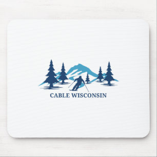 Cable Wisconsin Ski Resort Skiing Skier  Mouse Pad