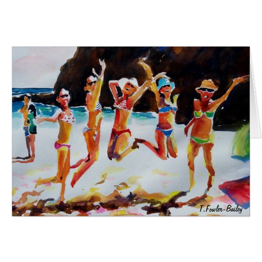 Cabo Bikinis and Shades Card Original Watercolor
