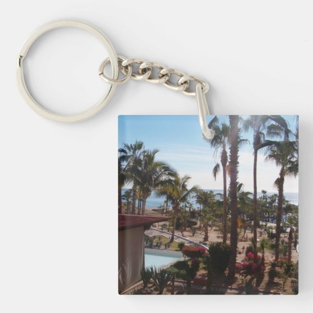 Cabo Hotel room view Keychain (Front)