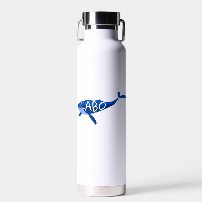 Cabo Mexico Whale Water Bottle (Front)