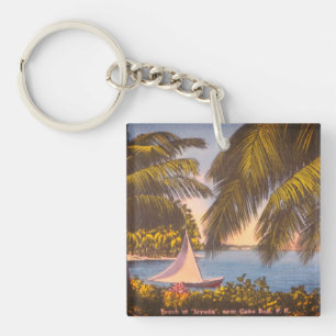 Cabo Rojo, Puerto Rico - Beach at Joyuda Keychain
