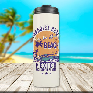 Cabo San Lucas Beach Mexico Vintage Sunset Thermal Tumbler