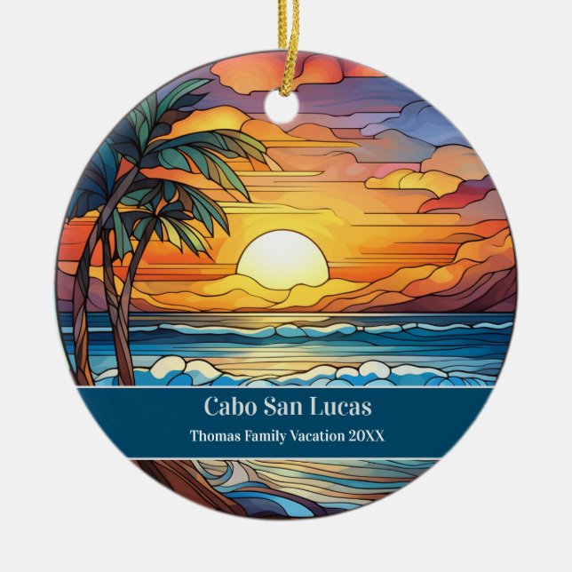 Cabo San Lucas Beach Vacation Ceramic Ornament (Front)
