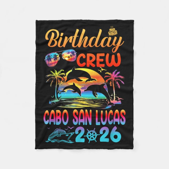 Cabo San Lucas Birthday Trip Vacation 2026 Matchin Fleece Blanket (Front)