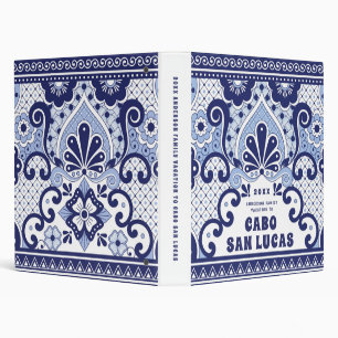 Cabo San Lucas Blue & White Mexican Tile  Binder