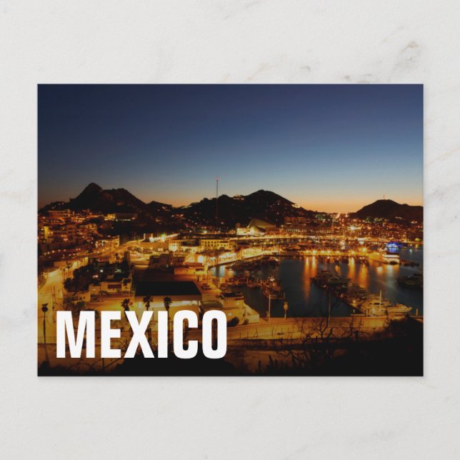 Cabo San Lucas Cityscape At Sunset, Mexico Postcard (Front)