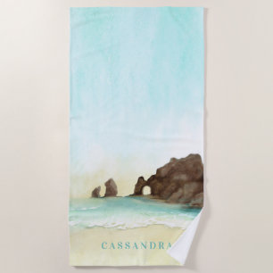 Cabo San Lucas   El Arco   Personalized Beach Towe Beach Towel