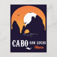 Cabo San Lucas Mexico Arch Vintage retro Sunset