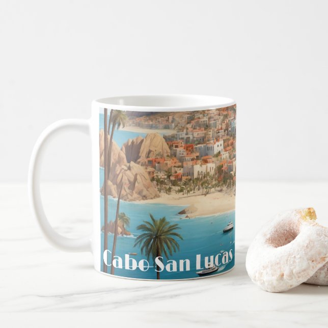 Cabo San Lucas Mexico Beach Ocean Trip Coffee Mug (With Donut)