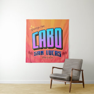 Cabo San Lucas Mexico Retro Wall Art Tapestry