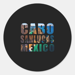 Cabo san lucas mexico summer beach palm vacation classic round sticker