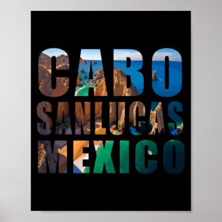 Cabo san lucas mexico summer beach palm vacation poster