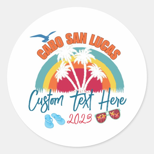 Cabo San Lucas Mexico Vacation Personalization  Classic Round Sticker (Front)