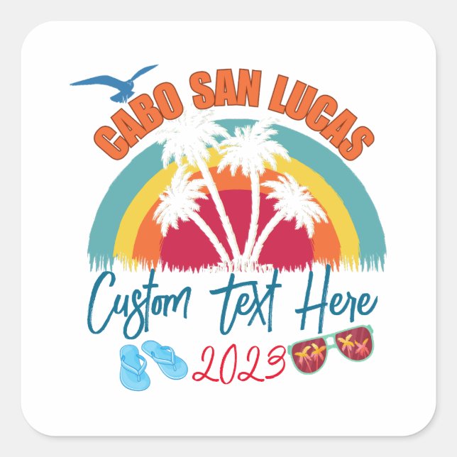 Cabo San Lucas Mexico Vacation Personalization  Square Sticker (Front)