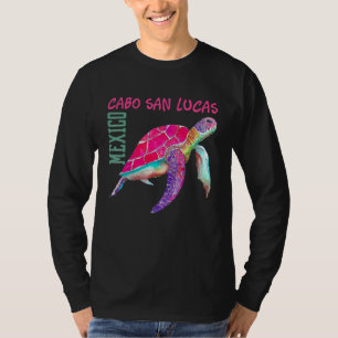 Cabo San Lucas Sea Turtles Mexico Turtle And Flowe T-Shirt