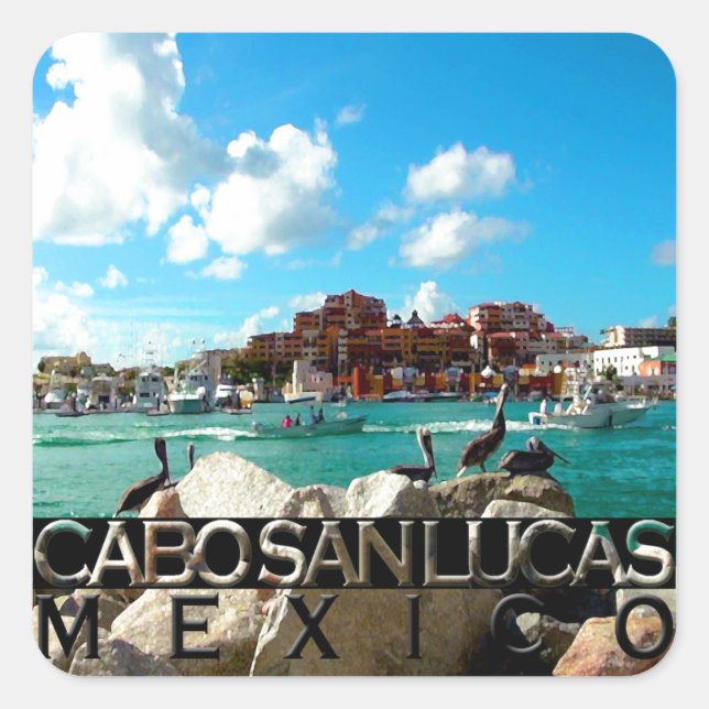 Cabo San Lucas Square Sticker (Front)
