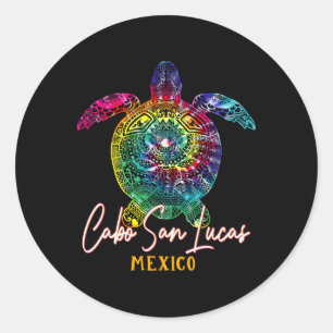 Cabo San Lucas Tie Dye Sea Turtle Matching Family Classic Round Sticker