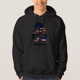 Cabo Verde American Flag   USA Cabo Verdean Messy  Hoodie