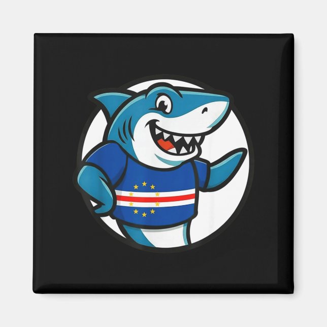 Cabo Verde Flag Shark Funny Cabo Verdean  Magnet (Front)