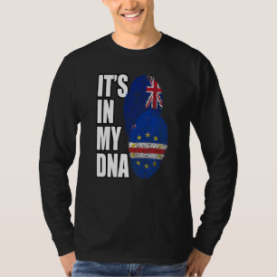 Cabo Verdean And Zealander Mix DNA Flag Heritage T-Shirt