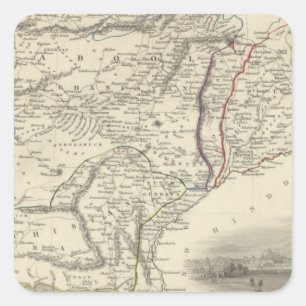 Cabool, The Punjab and Beloochistan Square Sticker