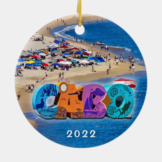 Cabo's Medano Beach, Ornement en céramique (Dos)