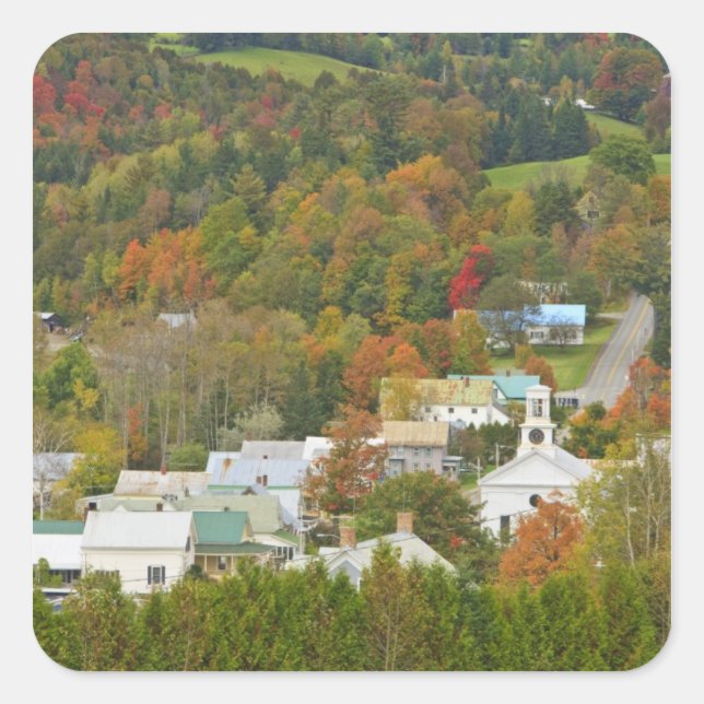 Cabot, Vermont in fall. Northeast Kingdom. Square Sticker (Front)