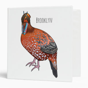 Cabot's tragopan bird cartoon illustration binder