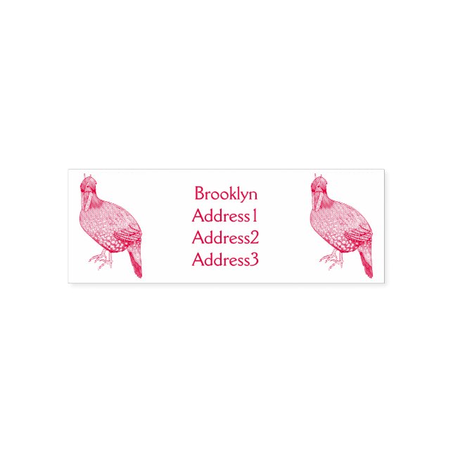 Cabot's tragopan bird cartoon illustration  self-inking stamp (Design)