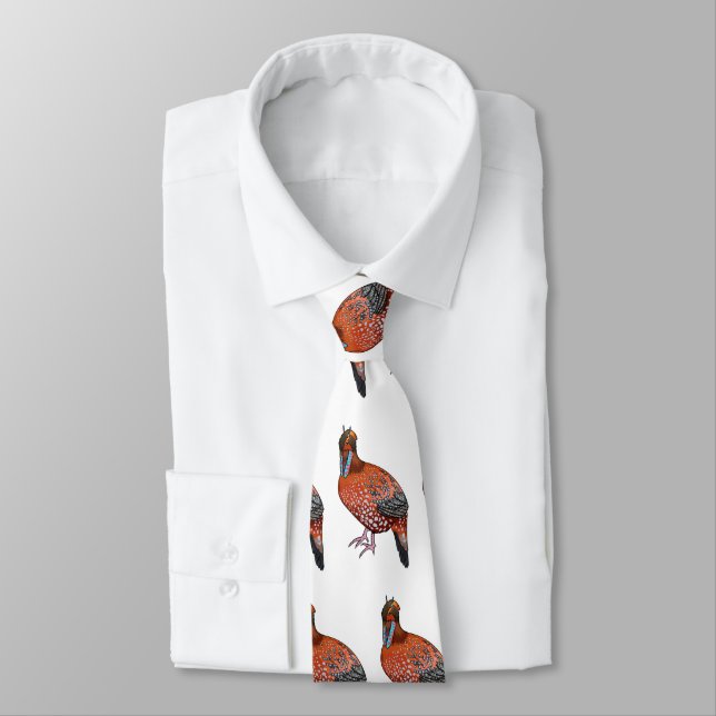 Cabot's tragopan bird cartoon illustration  tie (Tied)