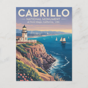 Cabrillo National Monument   Vintage San Diego Art Postcard