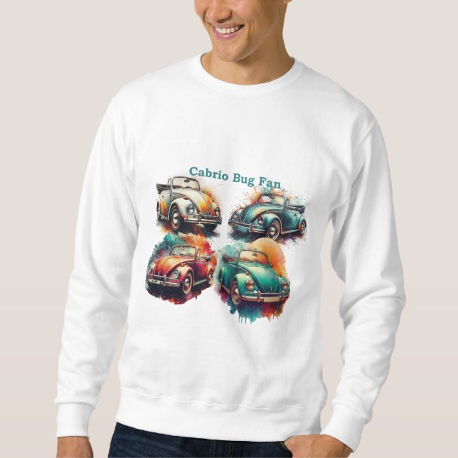 Cabrio Bug Fan - Vibrant Retro Classic Car Design Sweatshirt (Front)