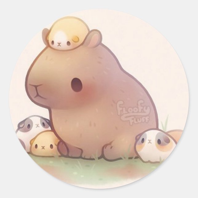 Cabybara Classic Round Sticker (Front)