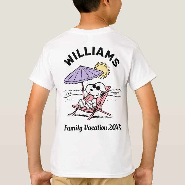 cacahuètes | Snoopy Beach T-Shirt de vacances en f (Dos)