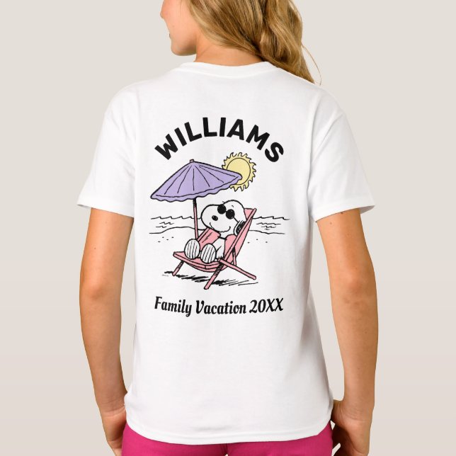 cacahuètes | Snoopy Beach T-Shirt de vacances en f (Dos)