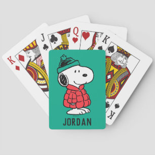 cacahuètes Snoopy Chat d'hiver et cartes de jeu