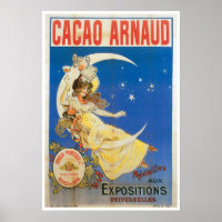 Cacao Arnaud Vintage Chocolate Drink Ad Art