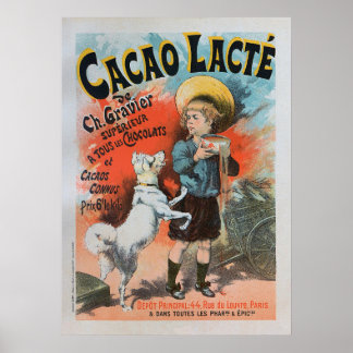 Cacao lacte, 1893 Poster vintage français