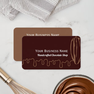 Cacao Pod Modern Minimalist Chocolatier Chocolate Business Card