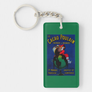 Cacao Poulain Vintage PosterEurope Keychain