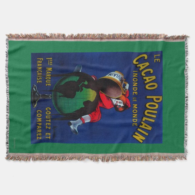 Cacao Poulain Vintage PosterEurope Throw Blanket (Front)