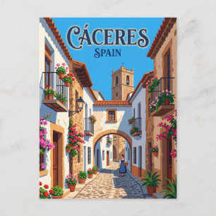 Cáceres Old Town Alley Spain Postcard