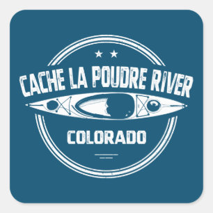 Cache la Poudre River Colorado Kayaking Square Sticker