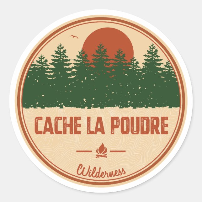 Cache La Poudre Wilderness Colorado Classic Round Sticker (Front)