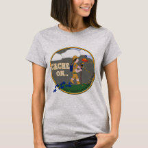 CACHE ON! GEOCACHING CHICK GIRL BRUNETTE