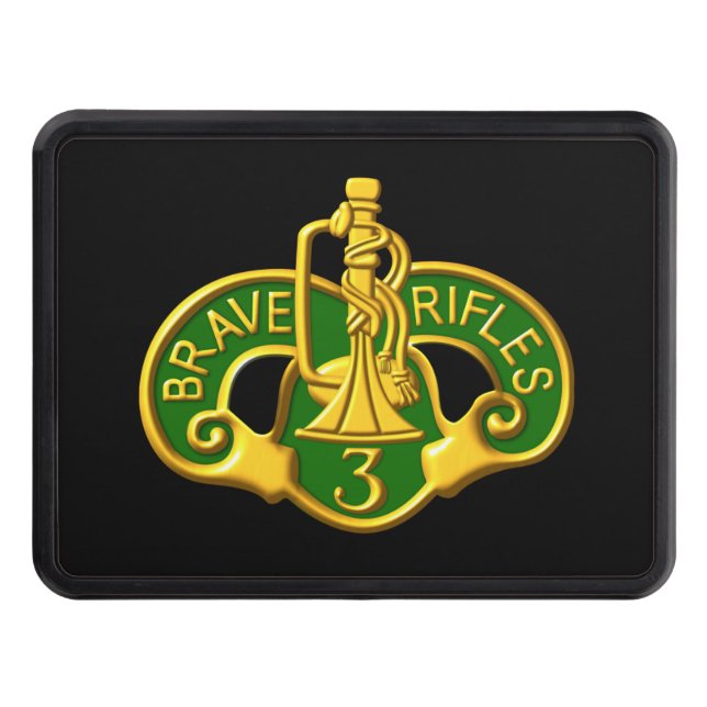 Cache Pour Crochet De Remorquage 3e régiment de cavalerie blindée Hitch insignia (Devant)