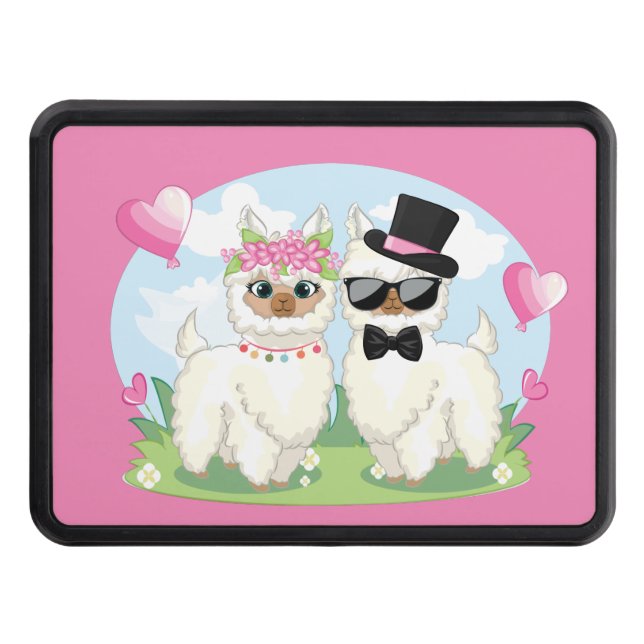 Cache Pour Crochet De Remorquage Adorables Llama Love Cute Llama (Devant)