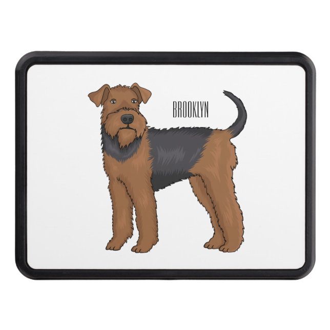Cache Pour Crochet De Remorquage Airedale terrier dog cartoon (Devant)