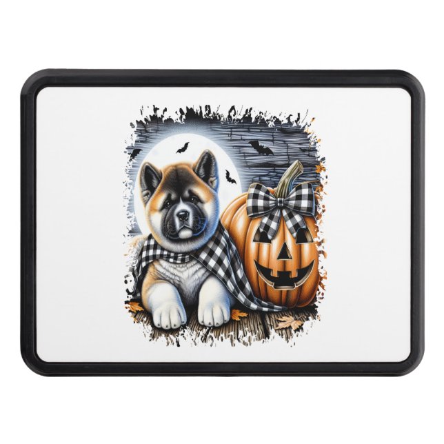 Cache Pour Crochet De Remorquage Akita Dog Halloween Square (Devant)