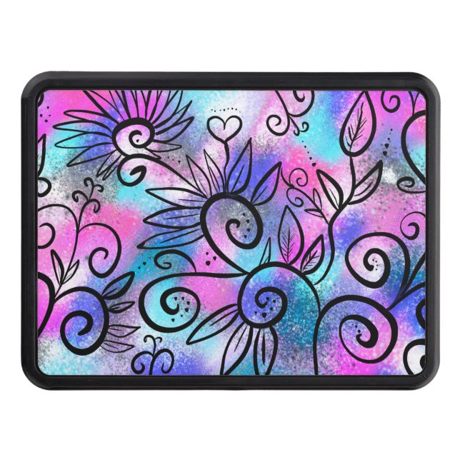 Cache Pour Crochet De Remorquage Art floral amusant (Devant)